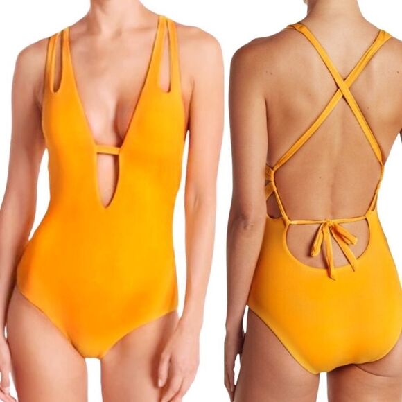 BECCA Split Strap Keyhole One Piece Swimsuit! - Picture 1 of 7
